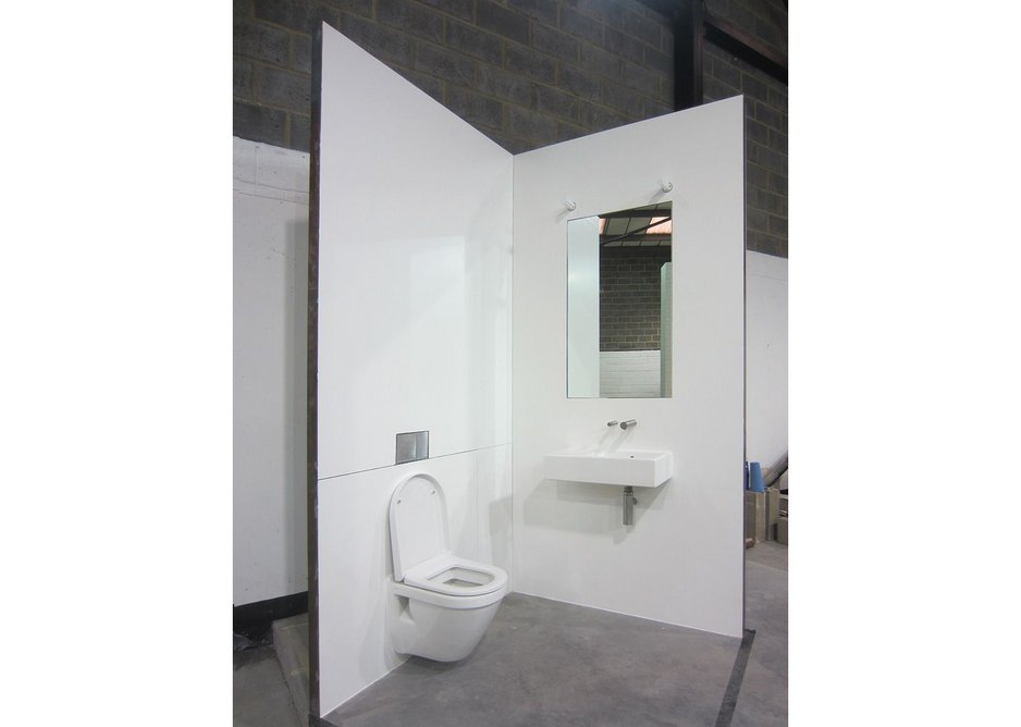 A calm and neutral approach to washroom specification – fully mocked up before installation.