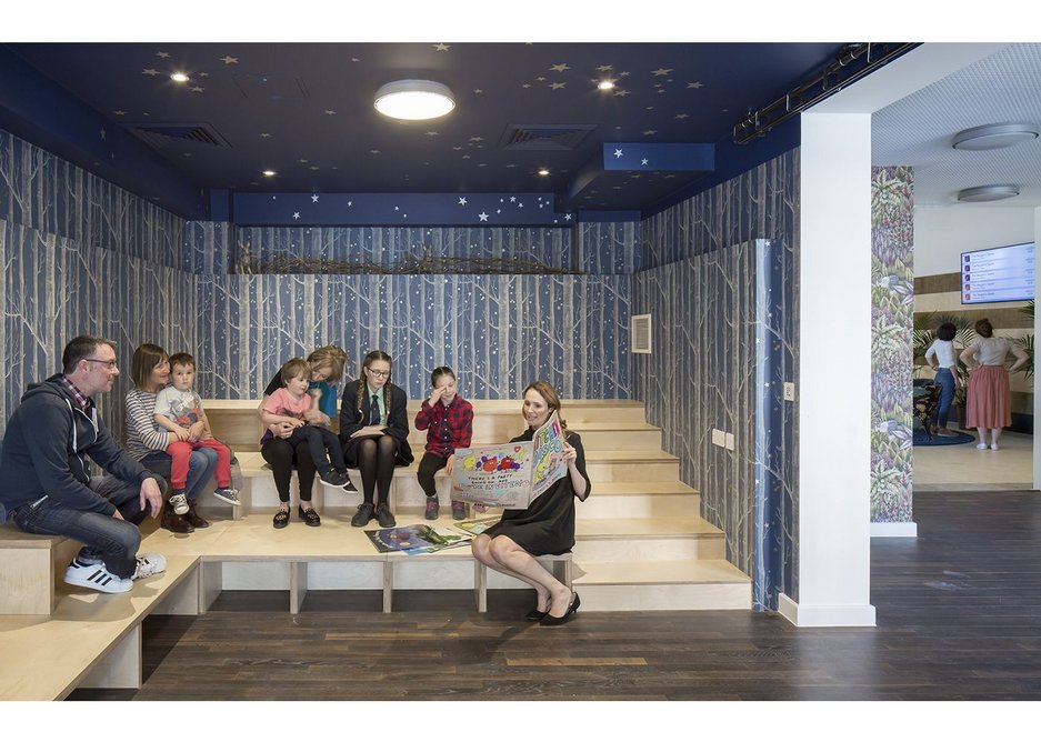 Storytelling space inside one of the old shop spaces in the children’s library. Chester Storyhouse, Bennetts Associates.