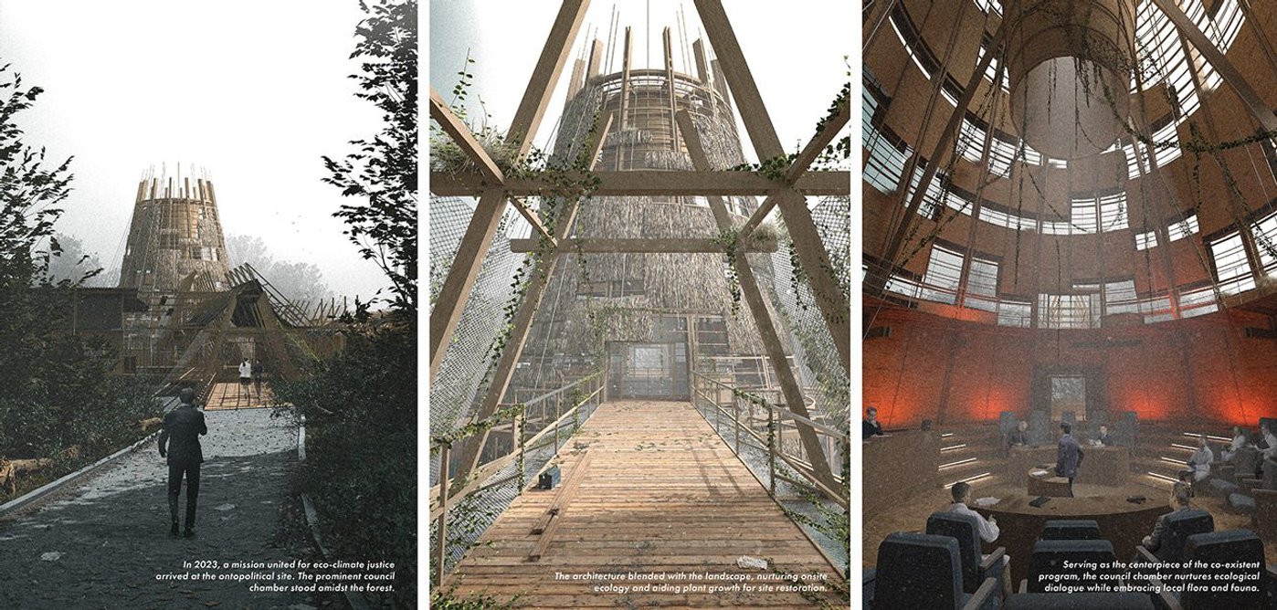 RIBA Bronze Medal & RIBA Award for Sustainable Design at Part 1: The Council for Ecosystem Restoration by Kacper Sehnke