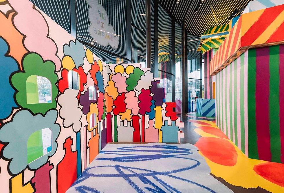 Artist John Booth and architecture and ideas studio CAN collaborated to create a bright and engaging installation. Photo: Charles Emerson