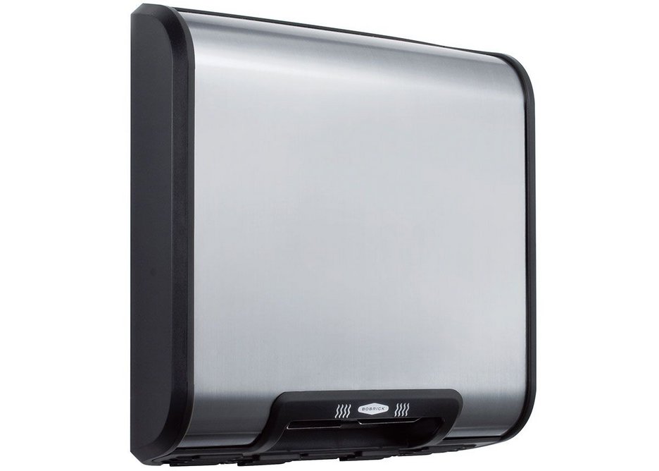 Bobrick’s QuietDry Series low-profile TrimDry B-7128 hand dryer.