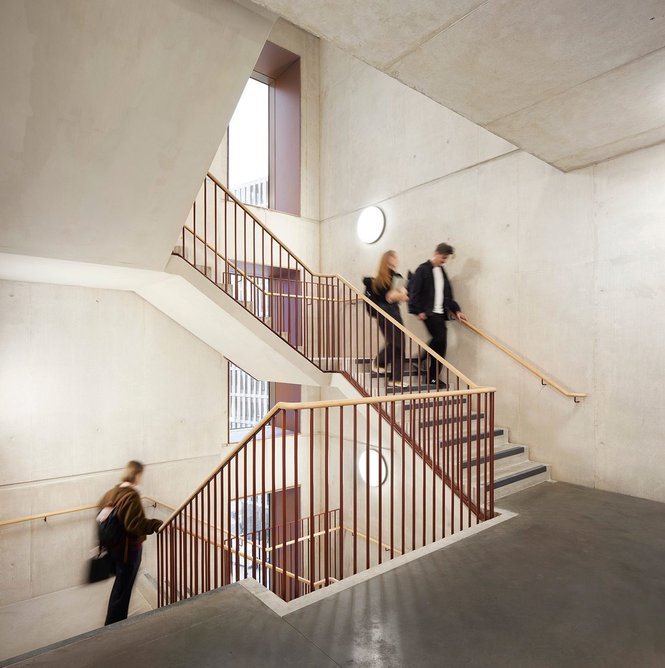 The main stairwell is spacious, light and elegant.