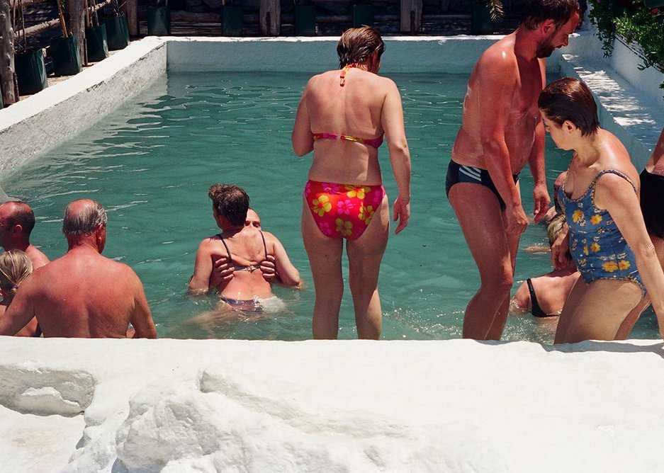 Thermal swimming pool. Pammukalle, Turkey.