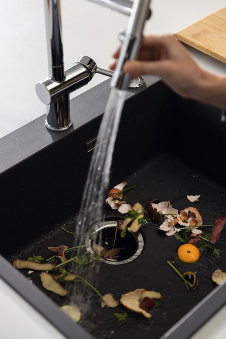 Franke’s Elite Slimline WDUs liquify food scraps into fine particles that flush through the plumbing system.