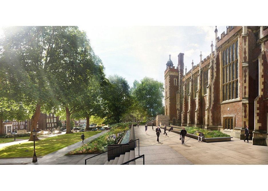 Digging down at Lincoln’s Inn Great Hall – there will be a library under that terrace.