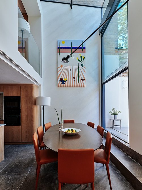 The Rawling Street glazing creates height and light within a newly extended space.