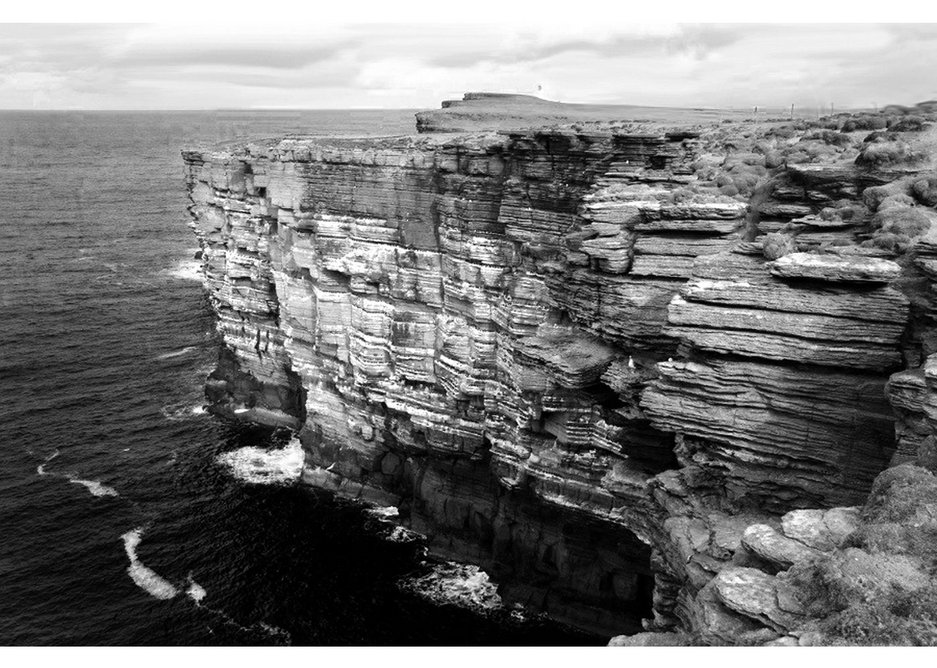 So he took this idea of the stratified cliffs...