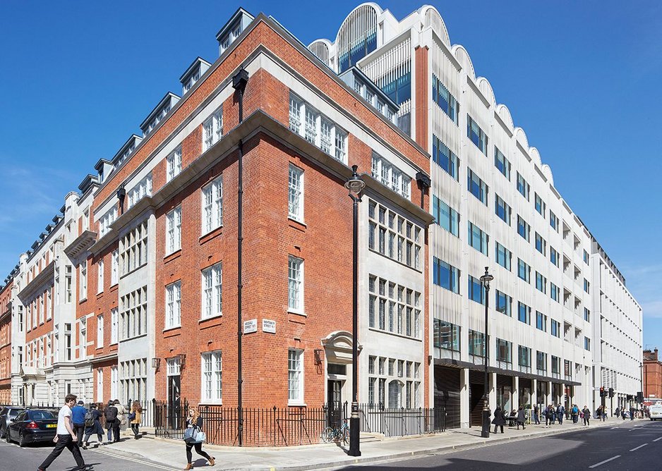 Entirely new homes along Nassau Street (left) synchronised with historic doors and windows of the retained facade.