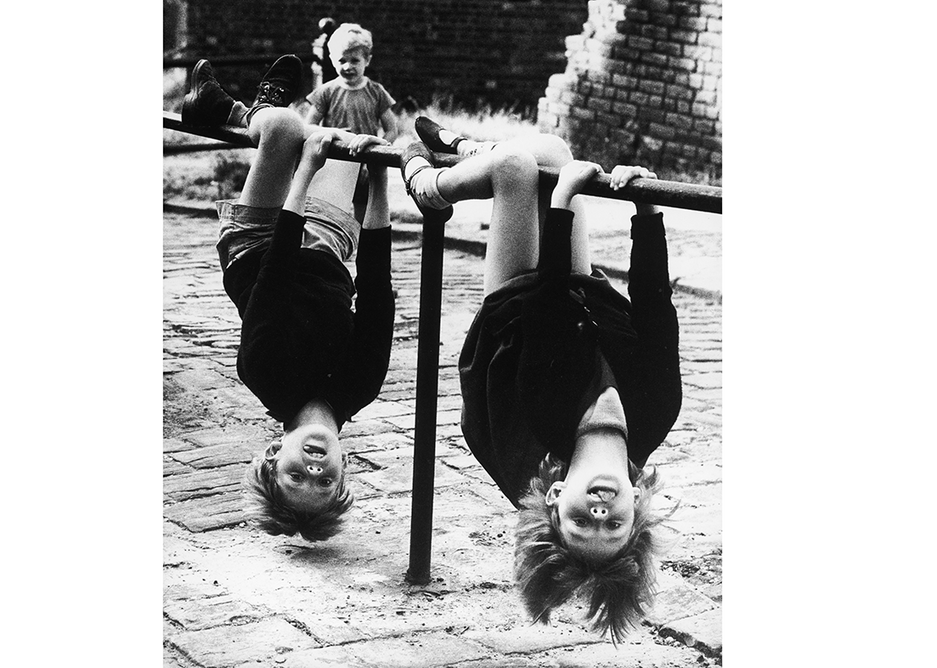 Girls upside down by Shirley Baker.