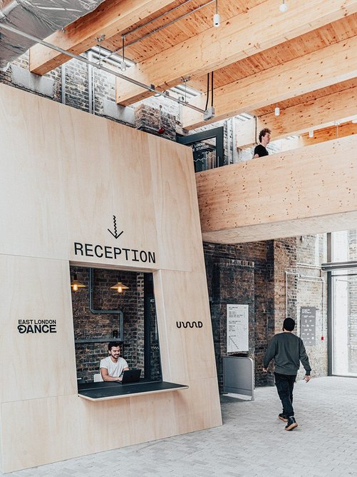 The £4.1m Talent House (2022) is home to East London Dance and UD Music, providing studios, events space and offices with CDB-designed cardboard furniture.