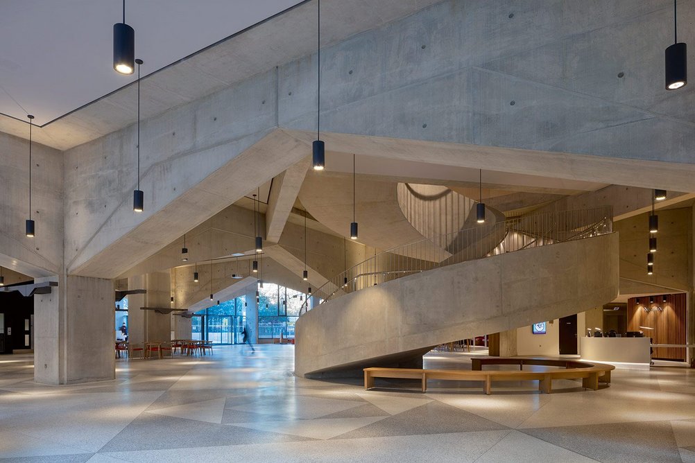 Grafton Architects’ Great Hall, looking north to the Lincoln’s Inn Fields entrance.