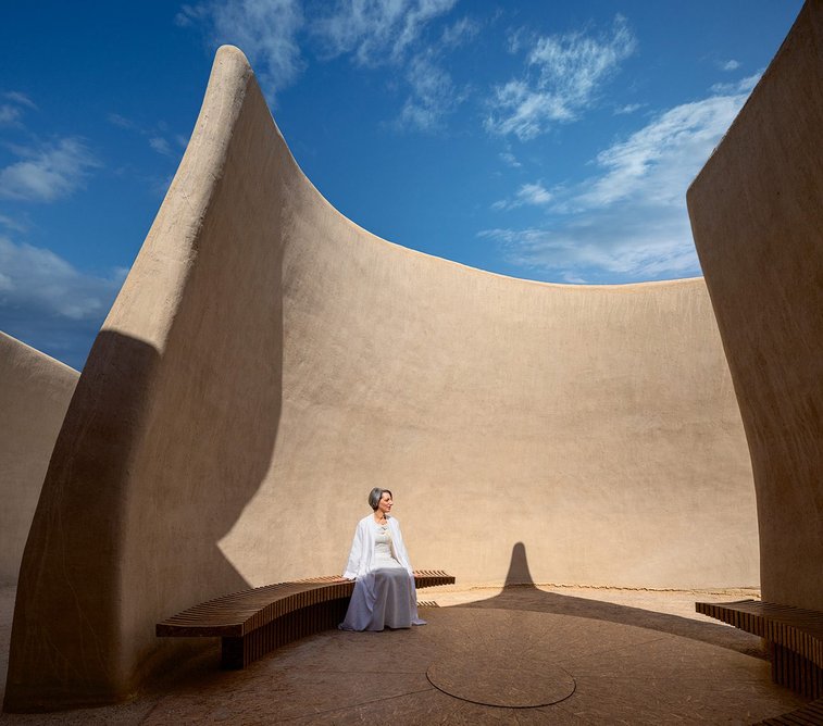 Dabbagh pictured inside Earth to Earth, at the Sharjah Architecture Triennial.