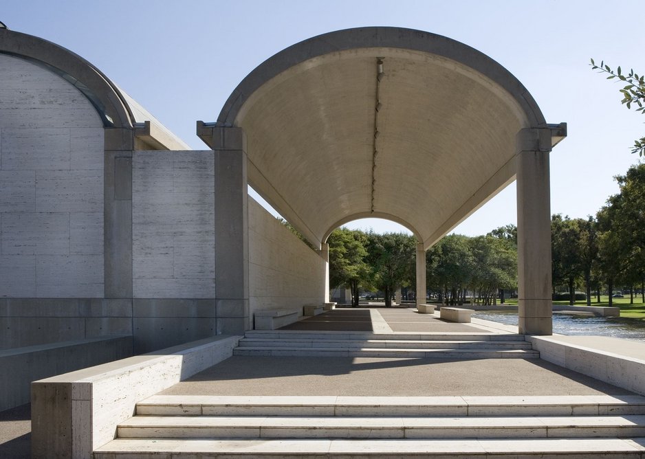 Colonnade on the north side, Kimbell Art Museum, Fort Worth, Texas, 1966-72  Kimbell Art Museum