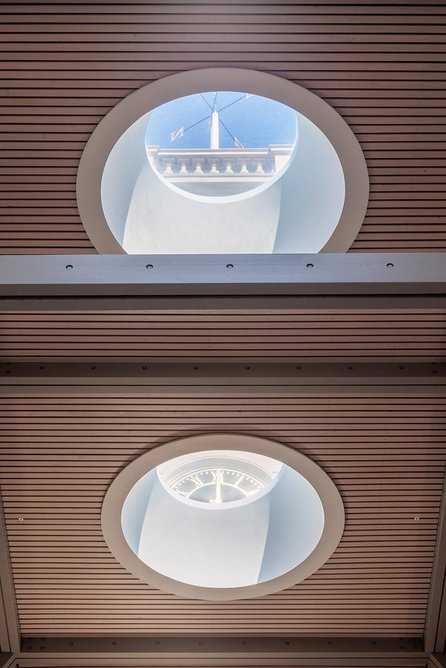 The mini-lanterns of Broughton’s skylights echo the positioning of lost ventilation grilles.