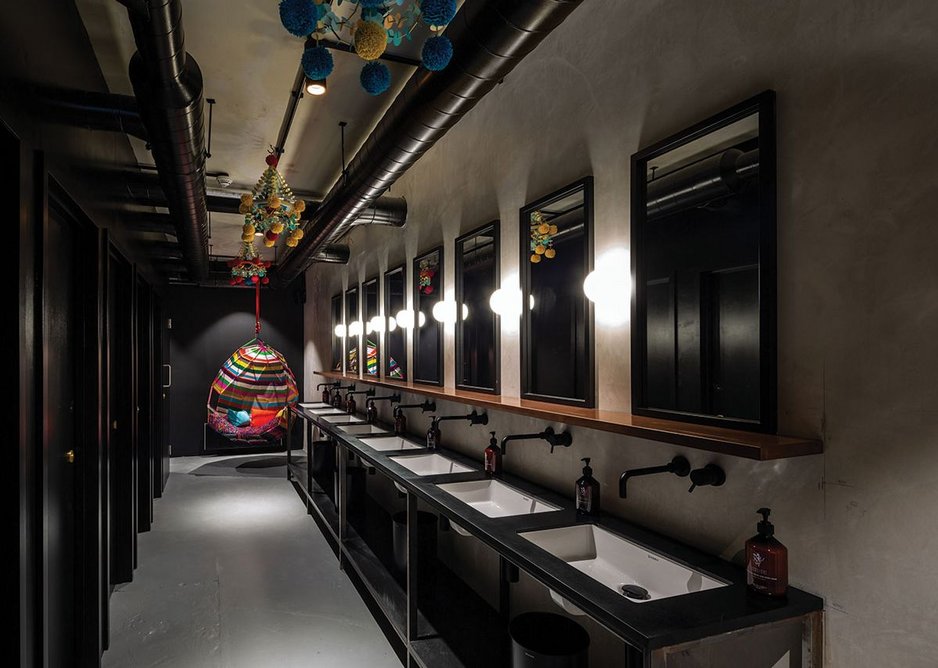 Lavatories reference ‘nightclub’ more than ‘workspace’.