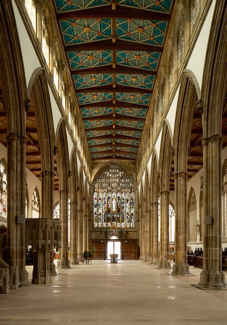 The open nave with its welcoming glass doors can be used for city and community events.