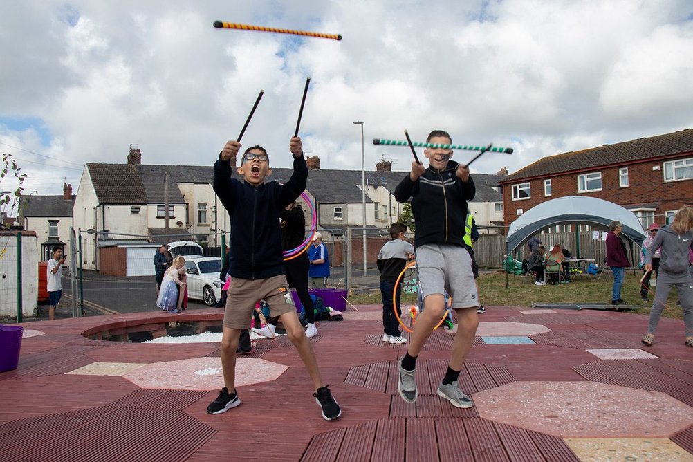 Revoe Public Square, Blackpool, by Other People's Dreams: A place for meeting, chatting, playing and hosting events.