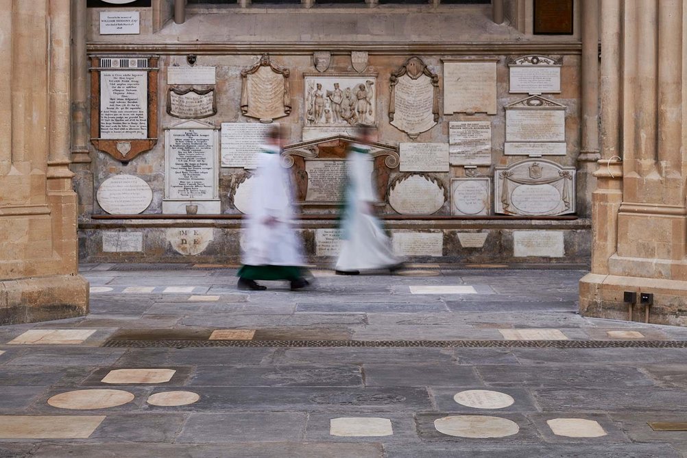 The Abbey floor has 3000 stones, many with memorials on them.