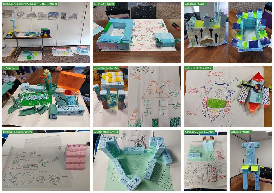 Discover us University of Sheffield outreach y10 sustainable architecture workshop student projects.
