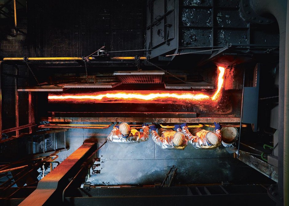 The cast house of a pilot plant at Tata Steel in the Netherlands using the Hlsarna process, which has seen steel produced with 20% fewer carbon emissions.