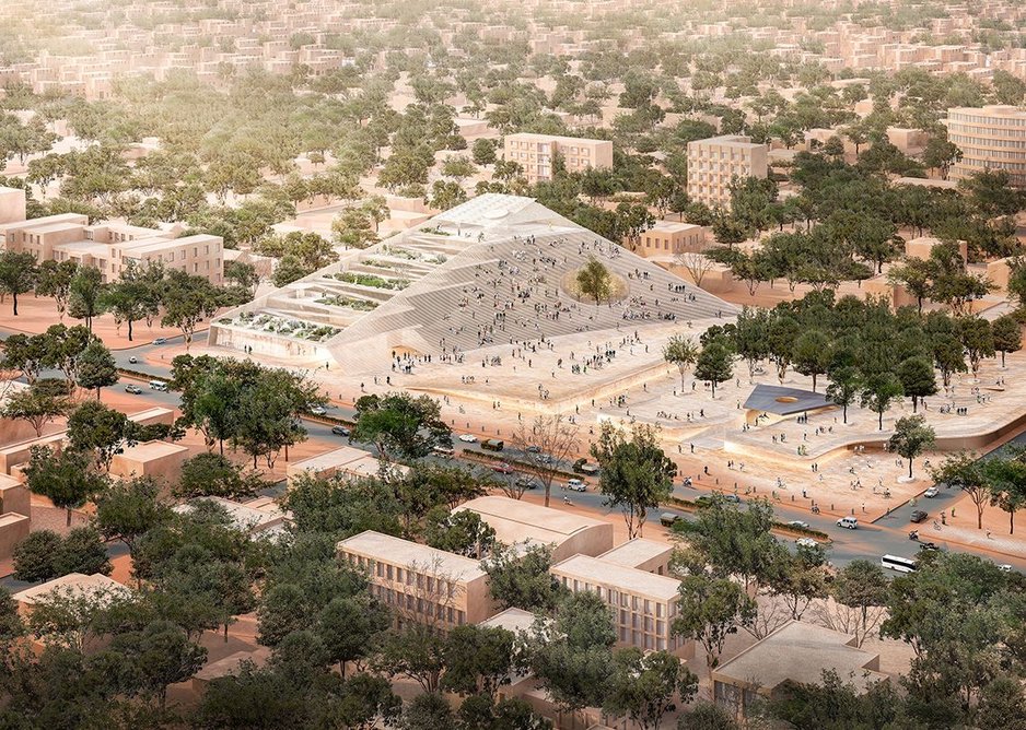 The National Assembly in Ouagadougou is a landscape building, designed to act as a public debating and viewing platform.