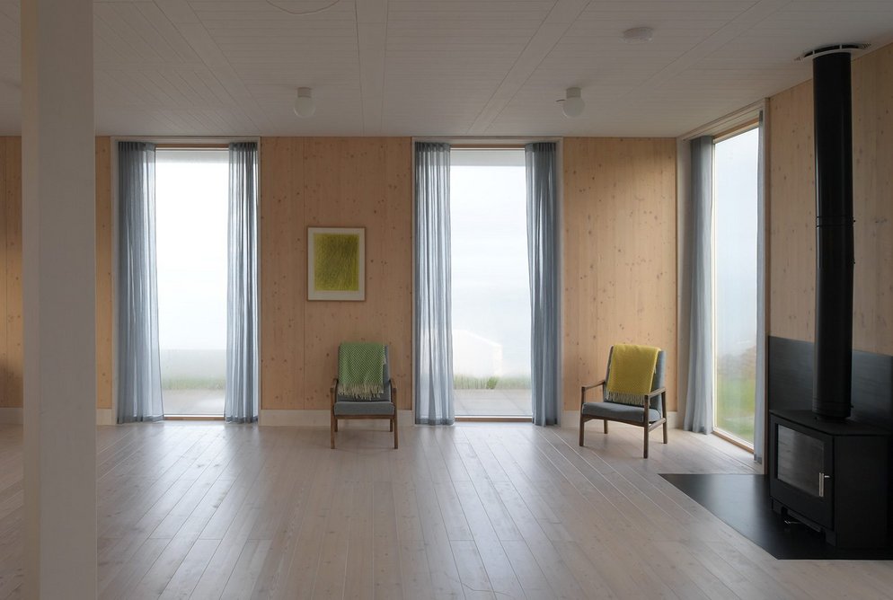 Internally, Rhossili Bay house feels solid, quiet, cosy, and protective looking out to the landscape beyond it. It creates a canvas backdrop for the clients to inhabit and make their own with choices on furniture and artwork starting to emerge.