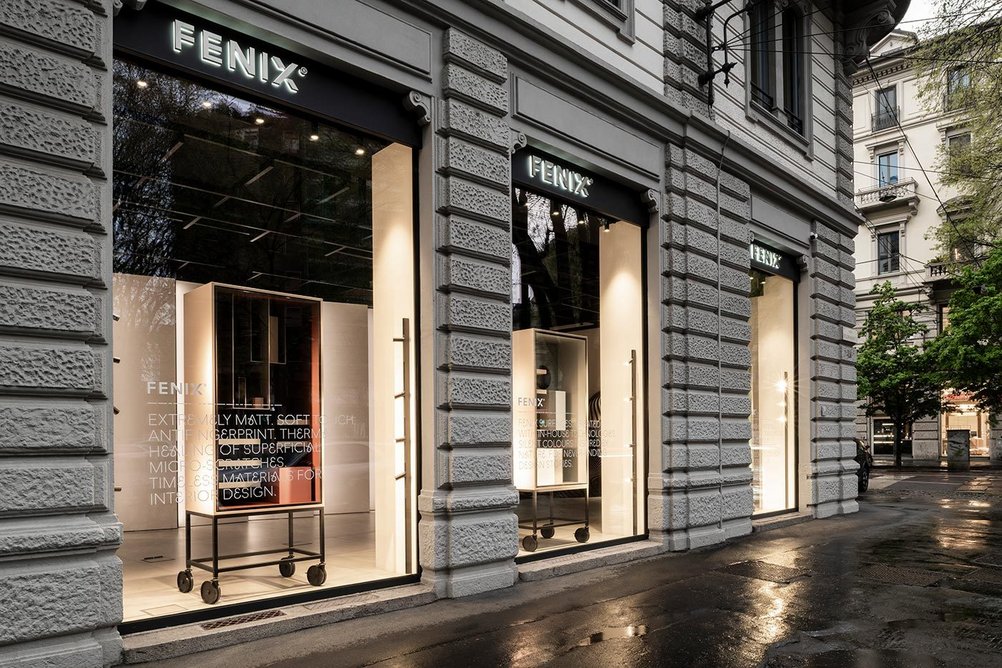 The Fenix Scenario showroom and design hub in Foro Bonaparte, Milan.