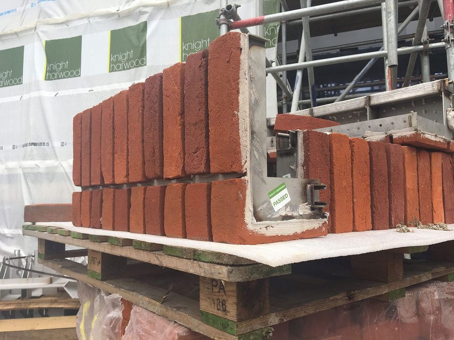 Brick lintels, some of the specials produced by Swanage Handmade Bricks for the Lambeth Palace Library.