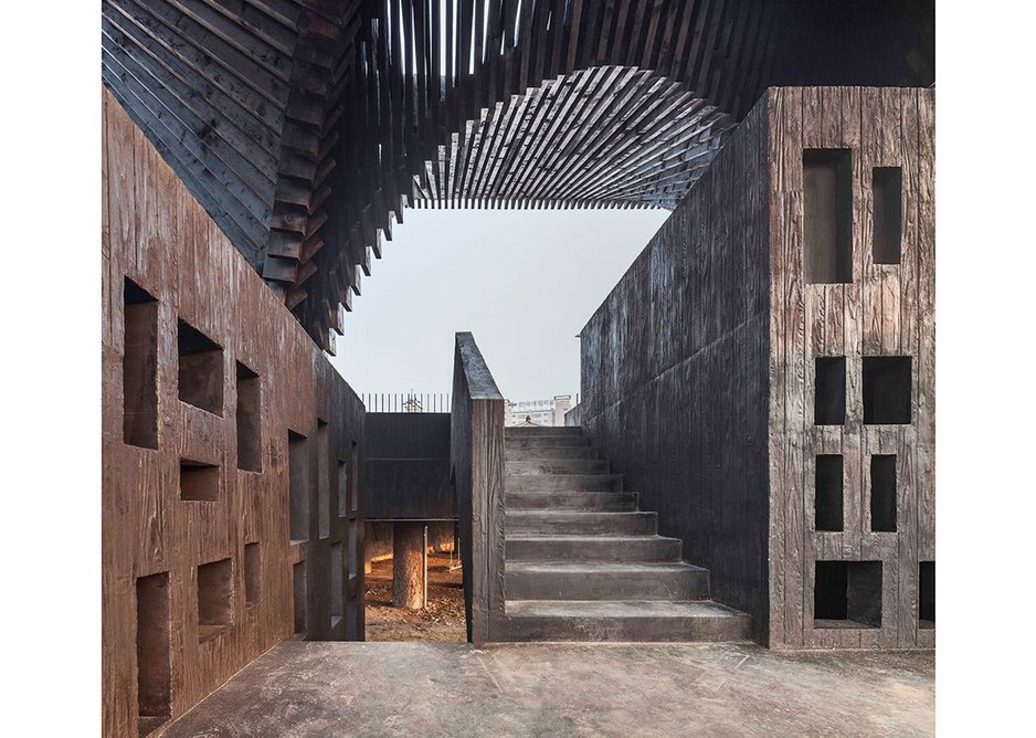 The Gwangju River Reading Room, designed by Adjaye Associates in South Korea collaboration with writer Taiye Selasi, includes niches for books about social justice and protest.