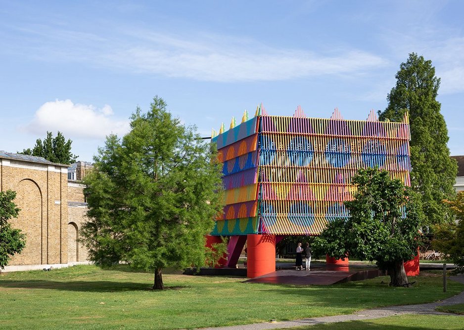 The Colour Palace, a summer pavilion designed by Pricegore and Yinka Ilori at the Dulwich Picture Gallery, 2019.