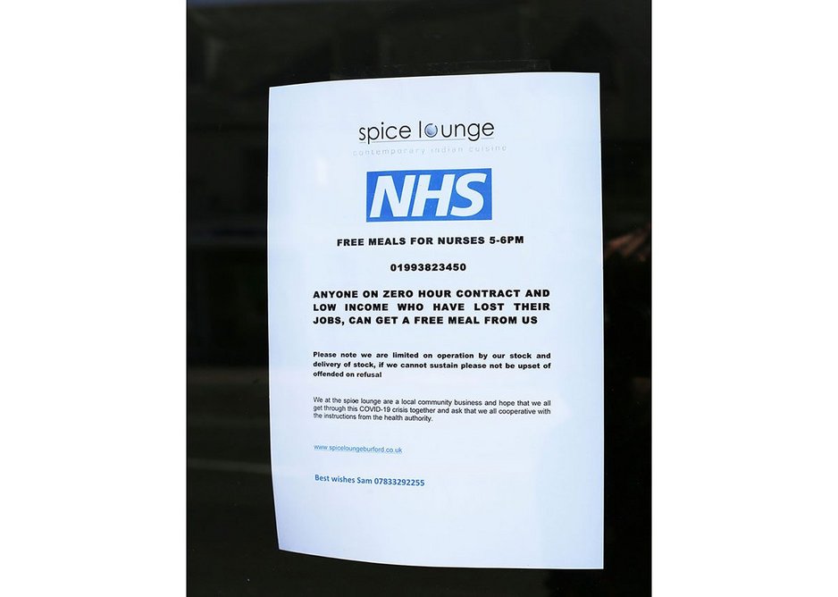Free meals for NHS workers at the Spice Lounge.