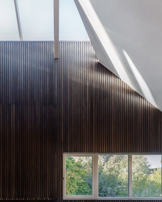 The rooflight creates a sense of spaciousness inside the new restaurant.