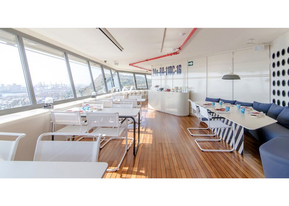 Thonet chairs have been specified as part of Marea Alta's maritime-themed interior in Barcelona.