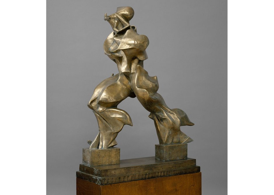 Boccioni – Unique Forms of Continuity in Space, 1913. Anticipates streamlining, thinks Norman Foster.