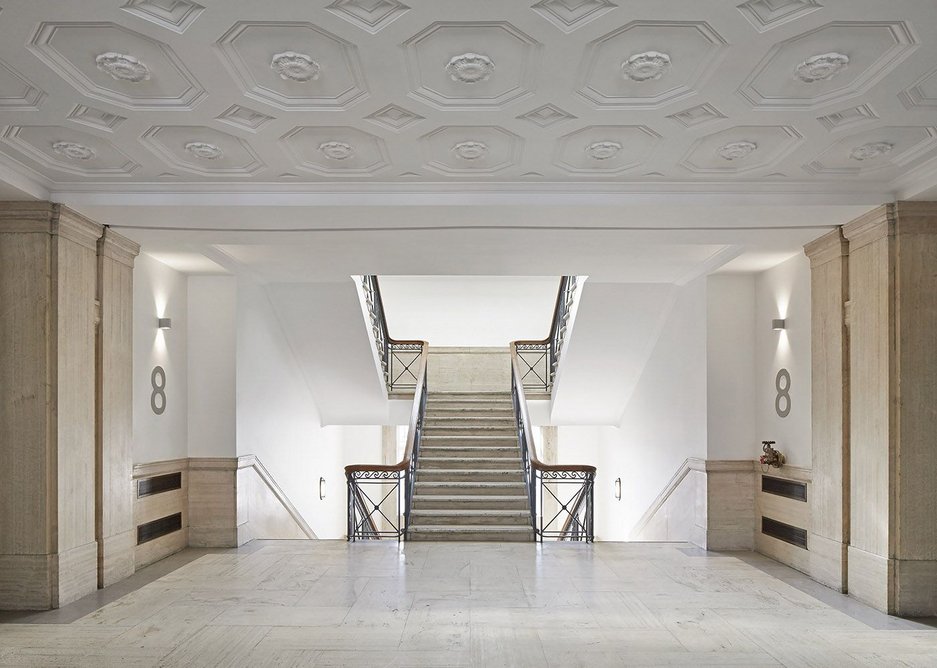 Bush House travertine lobbies have been returned to their former glory.