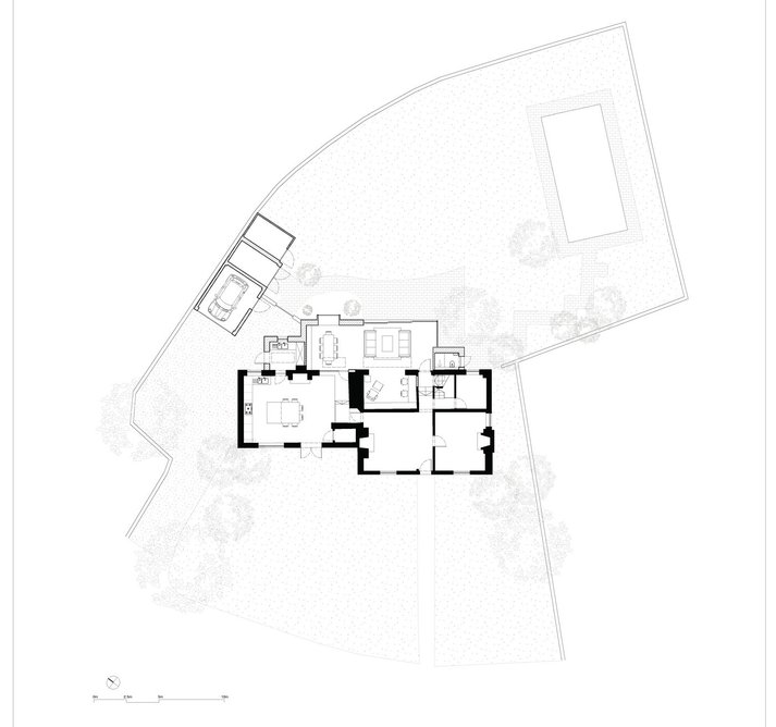 Black Tile House, ground floor plan.