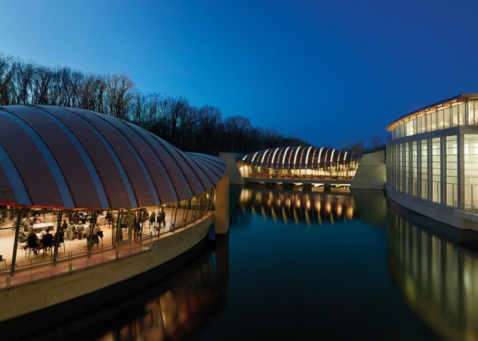 The ponds are the focus at Crystal Bridges Museum of American Art, Bentonville, Arkansas.