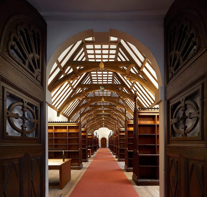 Restoring the seventeenth-century Old Library with its timber vaulted ceiling has been part of the keyhole surgery of the work on St John’s College.