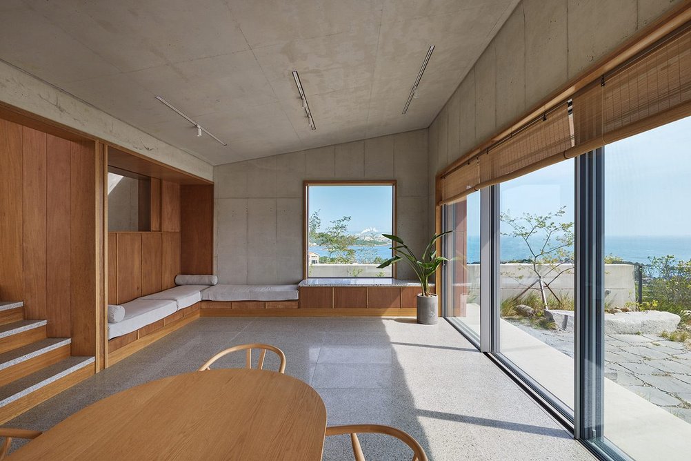 Seosaeng House's main living space with its view onto the Sea of Japan.