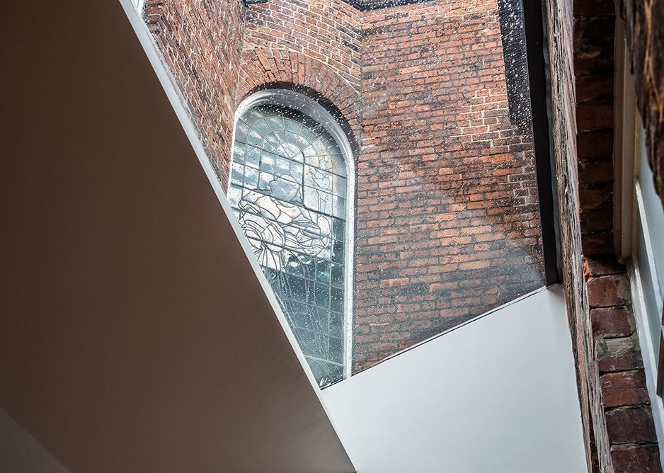 The Hollis Building refurbishment uses modern interventions to enhance historic features.