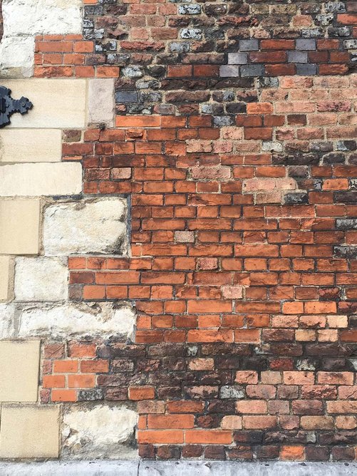 Brickwork at Morton’s Tower at Lambeth Palace was the inspiration for Wright & Wright’s ‘tweed’ of brickwork on the Lambeth Palace Library.