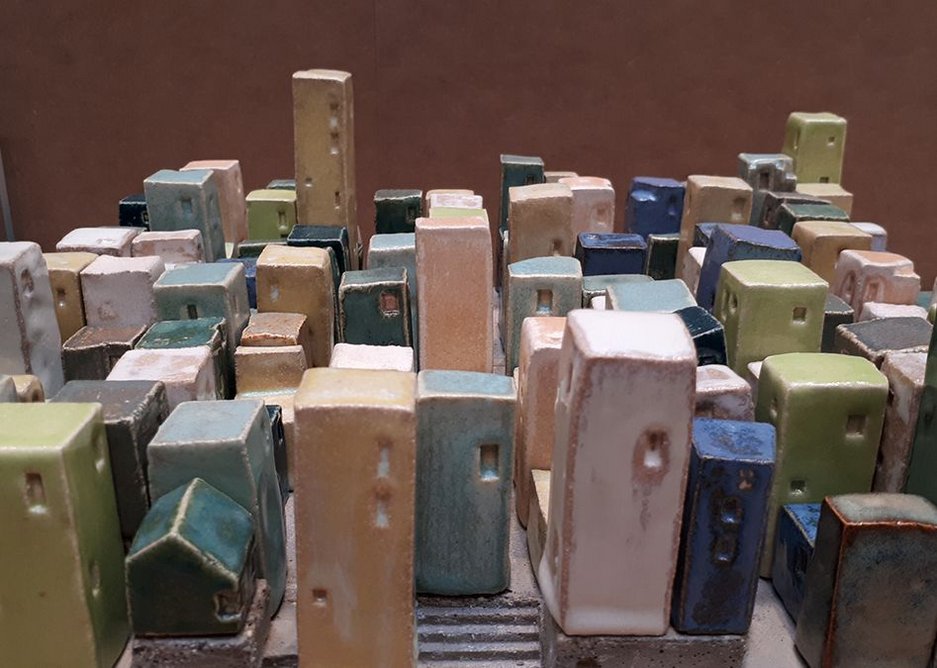 Barber ceramic model of ultradense settlement made from estuary clay.