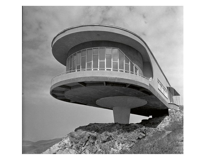 Gevorg Kochar, Mikhael Mazmanyan. Canteen building at the Sanatorium for Writers on Lake Sevan in Armenia 1969). Photo Mikhail Chrakov. 1970s-1980s.