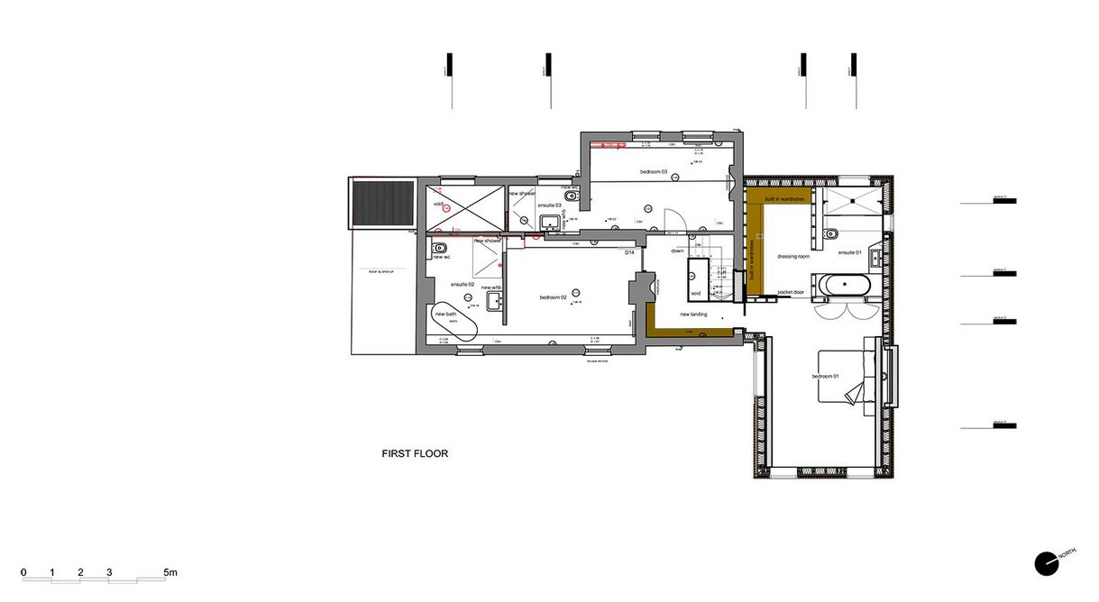 Plans and sections of the remade cottage and its addition.