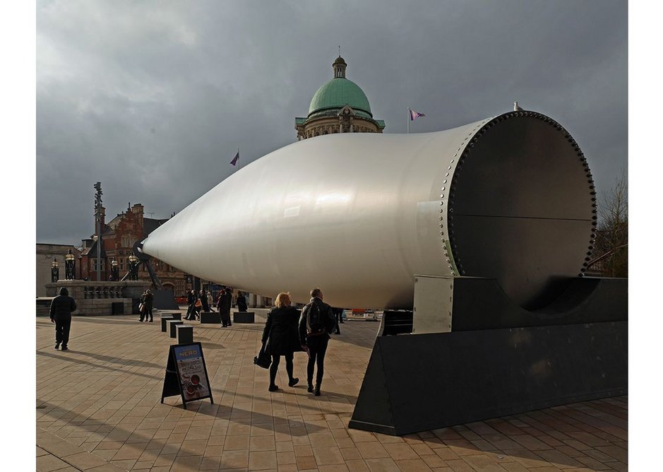 What on earth - actually it's Blade, the installation of just one huge wind turbine blade in Hull's Victoria Square.