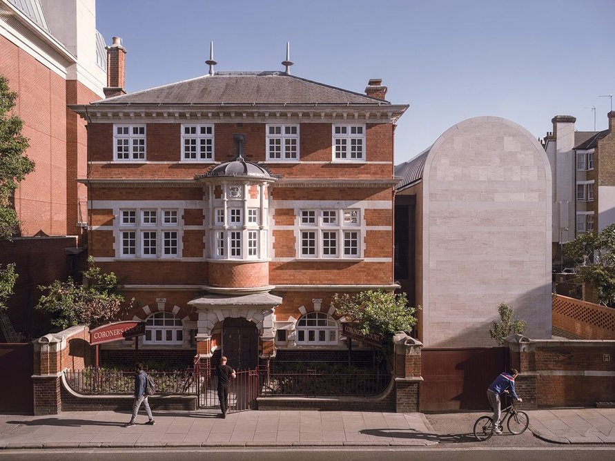Westminster Coroner’s Court has been renovated and extended (right) by Lynch Architects. Photo: Rory Gaylor