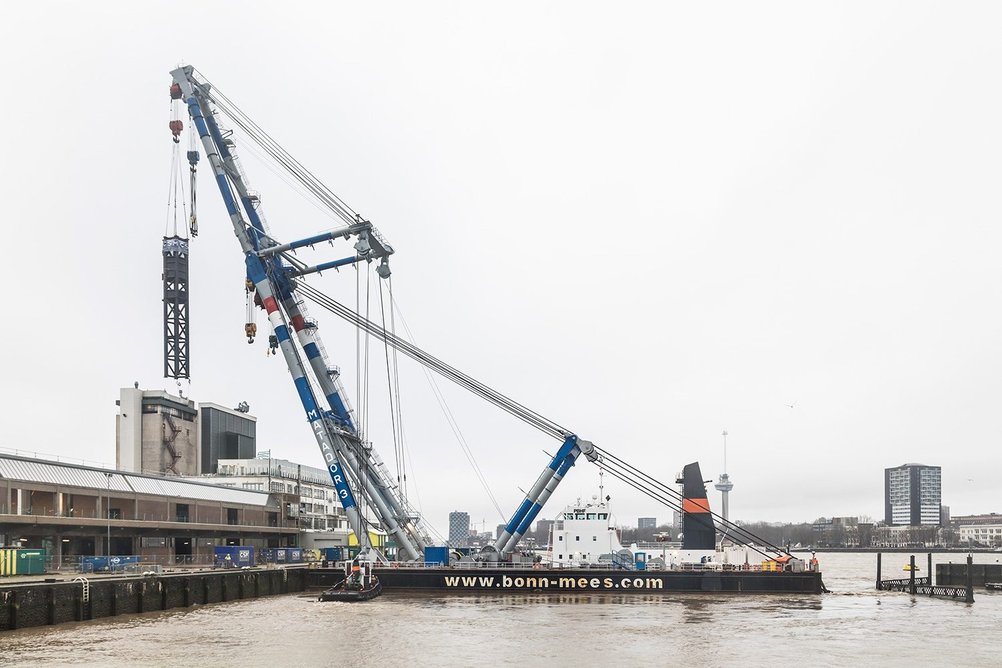 The Tornado’s space frame was transported via roads. However, the lift shaft and glass roof canopy had to come by boat.