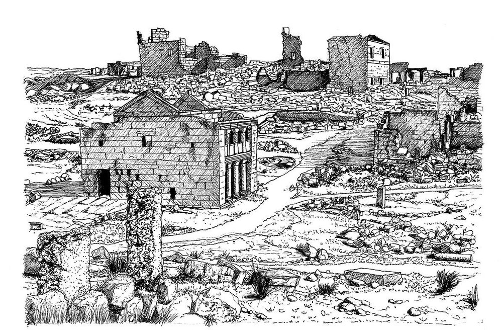 Ruins of Serjilla, one of the Dead Cities in Syria.
