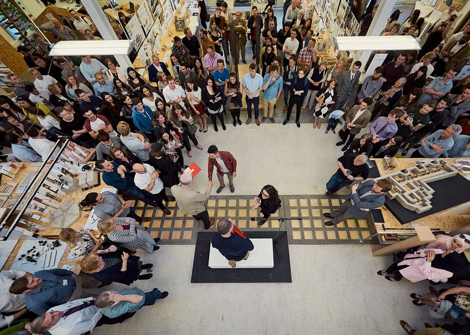 Staff and students from architecture and the built environment at UWE (Bristol), which  now tops the table for full-time first-degree architecture students. University of the West of England