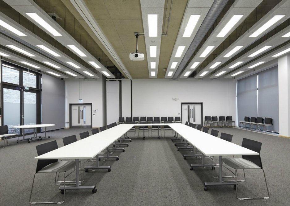 University of Cambridge meeting room with Heradesign ceiling rafts.